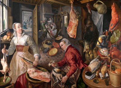 De vier elementen door Joachim Beuckelaer - Vuur door Joachim Beuckelaer